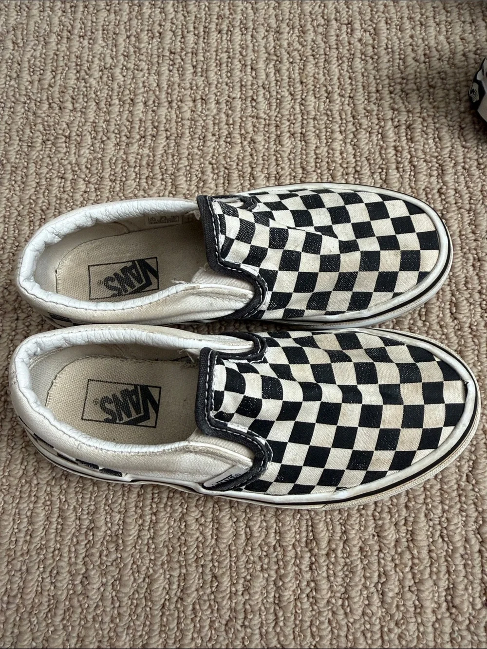 Vans Kids Black and White Checkerboard Slip-On Sneakers